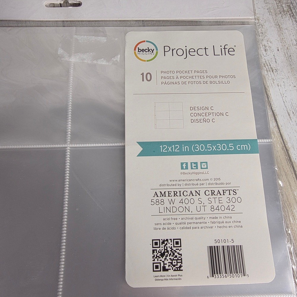 Becky Higgins Project Life Design C 12x12 Photo Pocket Pages 20 Count 50101-5 - Picture 4 of 5